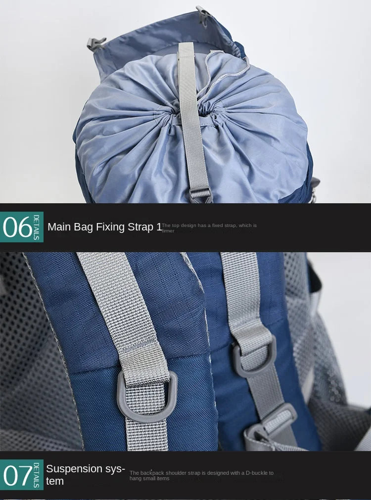 60L Large Hiking Mountaineering Backpack Climbing Hiking Backpack Camping Backpack Sport Outdoor Rucksack Bag For MEN