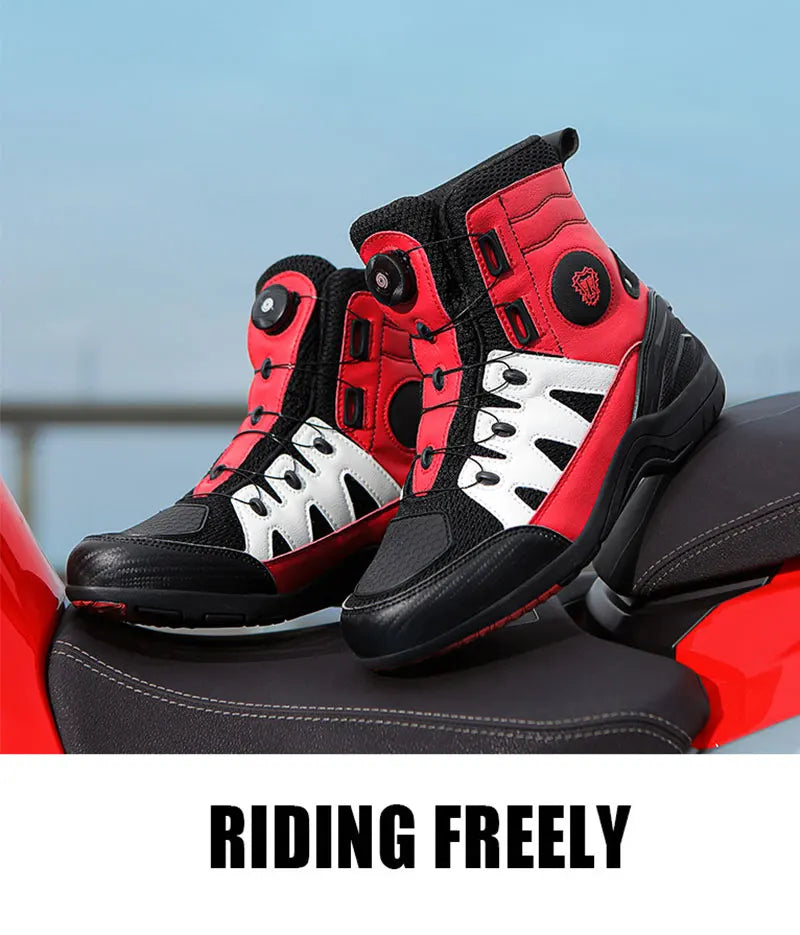 Men Motorcycle Boots New Waterproof Motorbike Riding Shoes Microfiber Breathable Men's Motorcycle Shoes Motos Bike Sport Boot