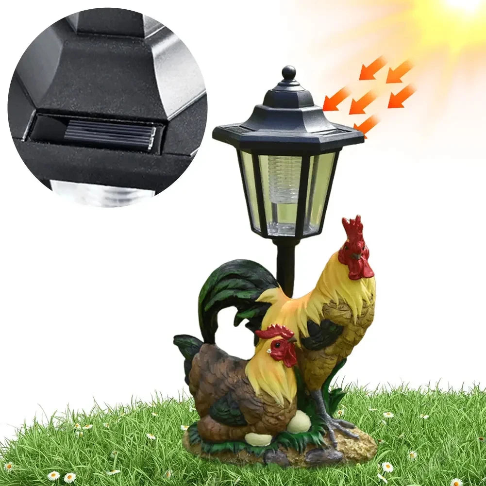 Solar Hexagonal Garden Lamp Resin Cute Figurine Light Animal/ Child/ Gnome Decorative Lamp Lawn Courtyard Garden Decoration