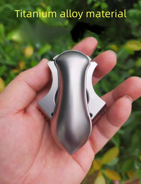 High Quality Titanium Alloy Slingshot Folding Bow Flat Rubber Band Catapult Outdoor Hunting Competition Practice Shoot Hunting