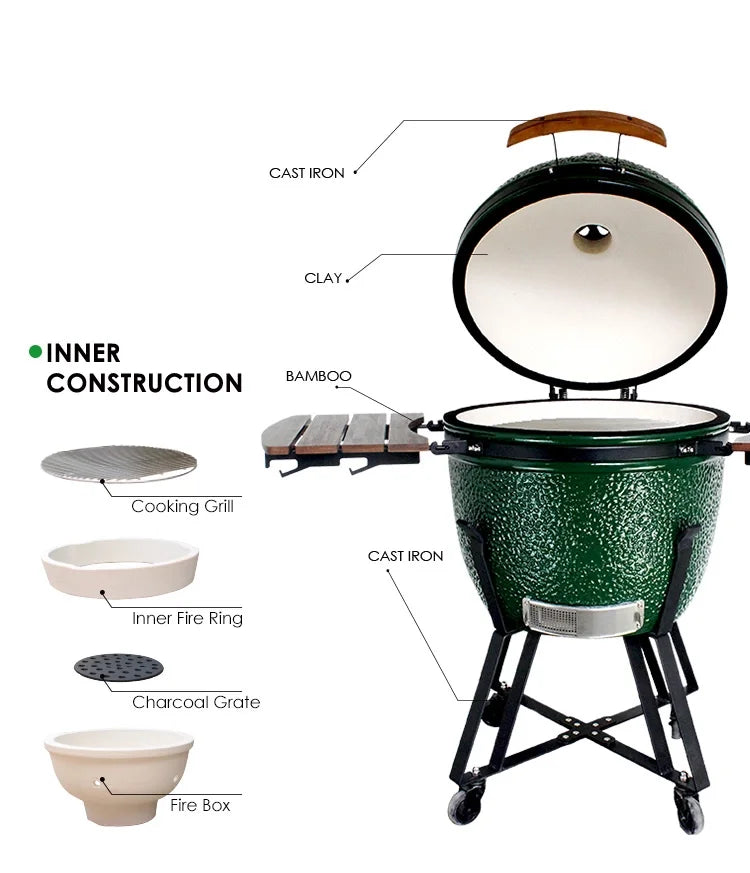 12 15 16 18 22 23 24 27 Inch Kamado Ceramics Burn Oven Removable Grill Outdoor Chicken That Bake Furnace