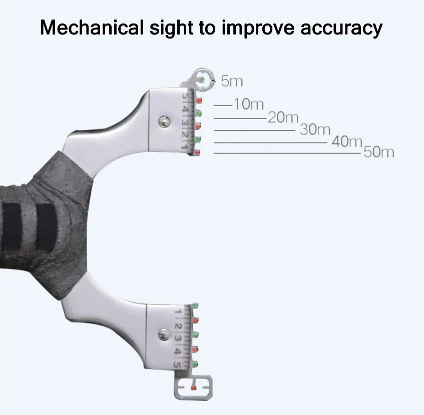 High Quality Hunting Shooting Slingshot Stainless Steel Great Power Catapult with Flat Rubber Band Outdoor Sport Competition