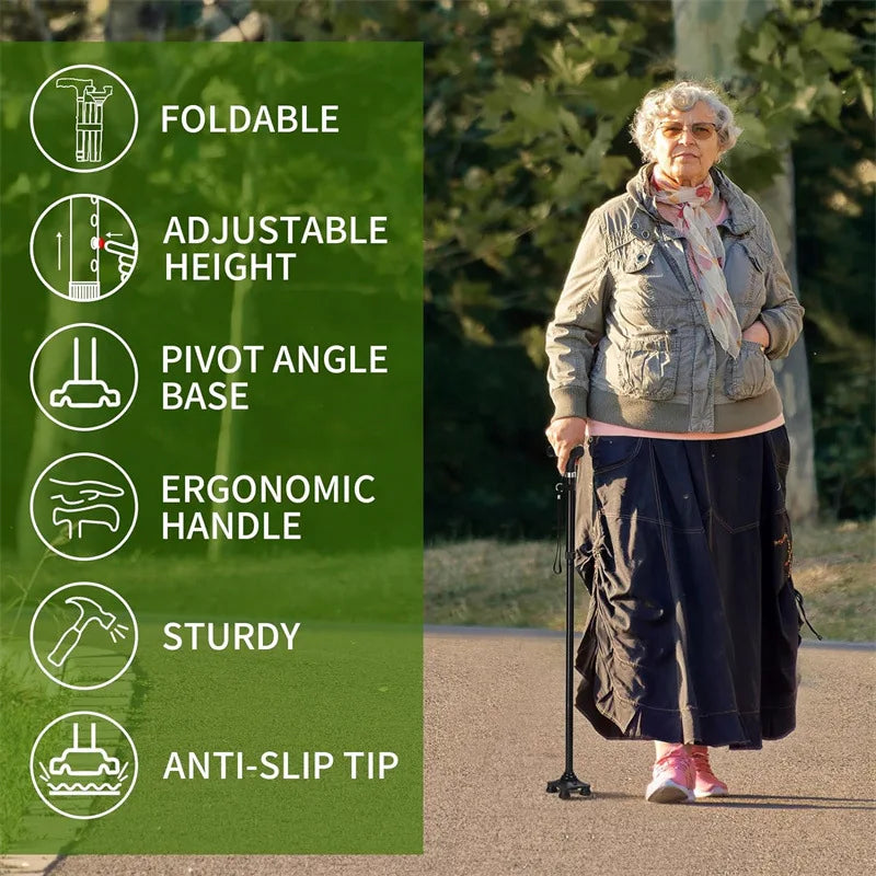 Collapsible Telescopic Folding Cane Elder Canes Adjustable Walking Trusty Sticks Elder Crutches for Mothers the Elder Fathers