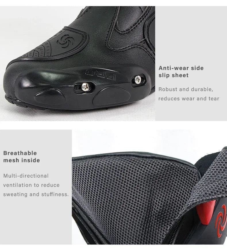 Riding Tribe Men Leather Motorcycle Boots Moto Ridding Racing Motocross Off-Road dirt bike Motorbike Shoes Botas Motor Boot