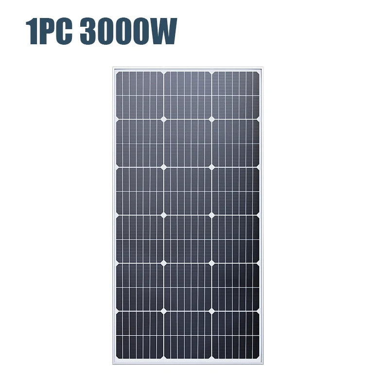 Solar Panel 3000W 6000W 18V 12V High Efficiency Rigid Waterproof Power Bank Glass Charging Outdoor Solar Cells For Home Camping