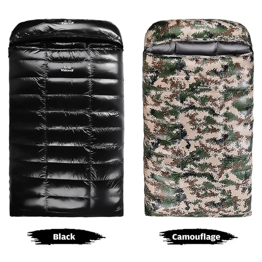 90% White Goose Down Double Sleeping Bag Winter Sleeping Bag Camping Sleeping Pack for Backpacking Camping Hiking Traveling