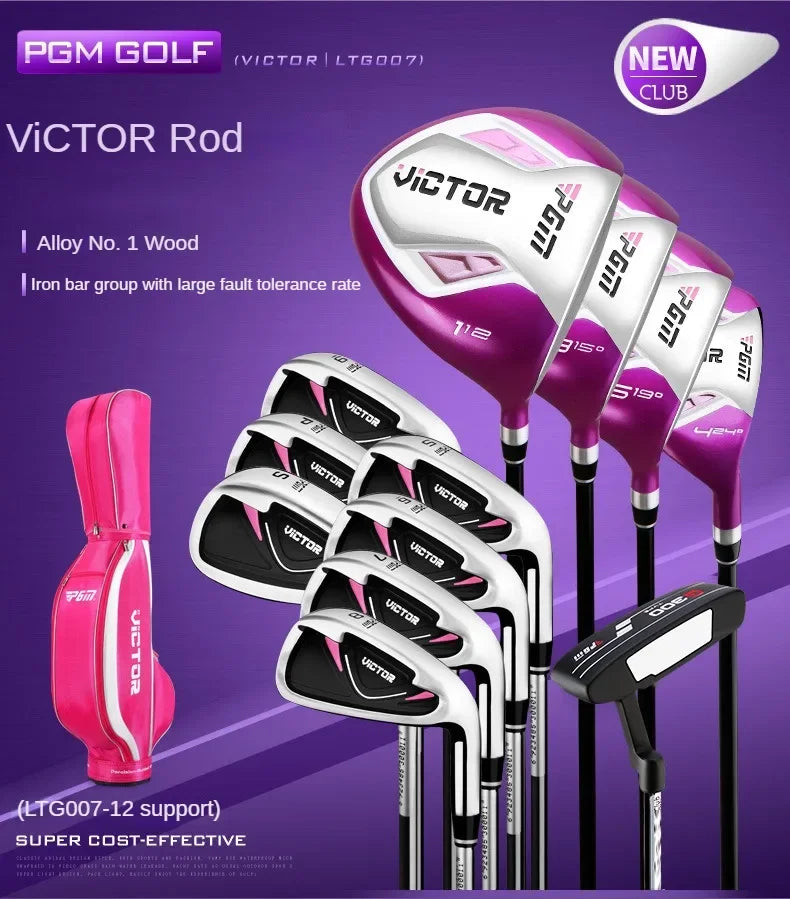 PGM Golf Clubs Golf Club Set Ladies Beginner Complete Set 12 Pcs/9 Pcs/4 Pcs,carbon Rod/steel Pole LTG007