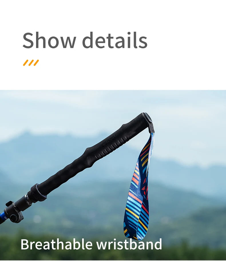 AONIJIE E4208 Rainbow Color Unisex Outdoor Hiking Pole Telescopic Adjustable Aluminum Alloy Pole Running Hiking Walking Stick
