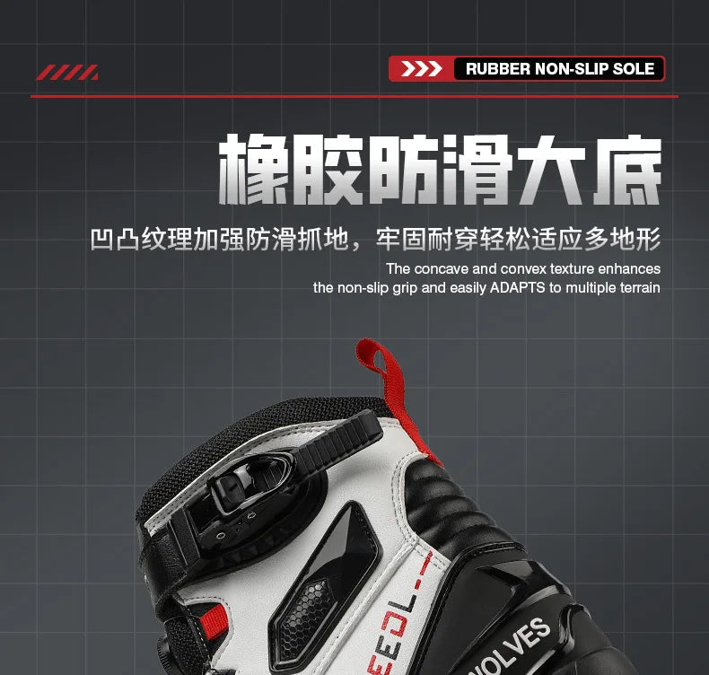 Motorcycle Boots Man Leather Motos Riders Protective Motocross Boots Waterproof Non-slip Motocross Mountain Racing Shoes