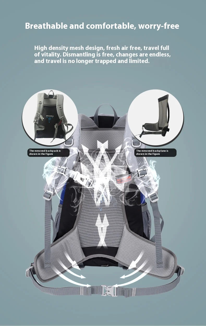 30L Outdoor Backpack Hiking Bag Multi functional Anti splash Mesh Frame Backpack for Tourism Ultra Light Travel Backpack