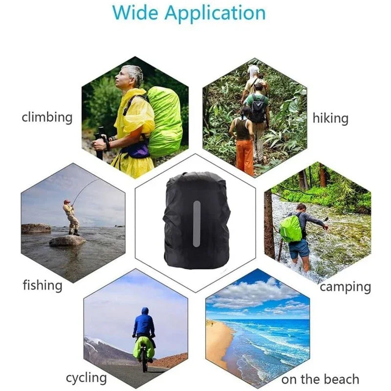 Reflective Waterproof Backpack Rain Cover Outdoor Night Cycling Safety Light Raincover Bag Hiking Mountaineering Backpack Cover