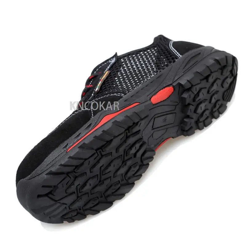Summer Men Safety Shoes Anti-Smash Indestructible Shoes Breathable Mesh Work Shoes Men Women Work Sneakers Light Steel Toe Shoes