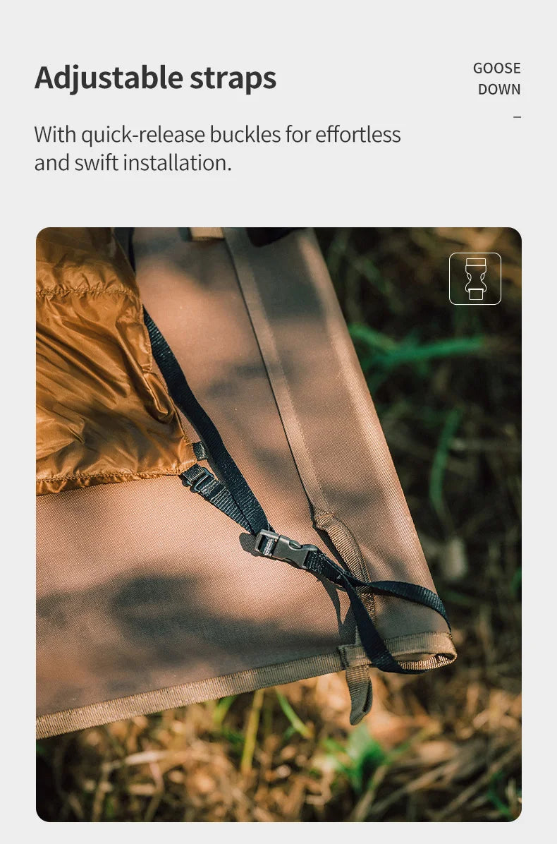 Thous Winds Camping Cot Down Winter Waterproof Sleeping Bag Down Camping Cot Down Backing Fit with Helinox Cot Camping Supplies