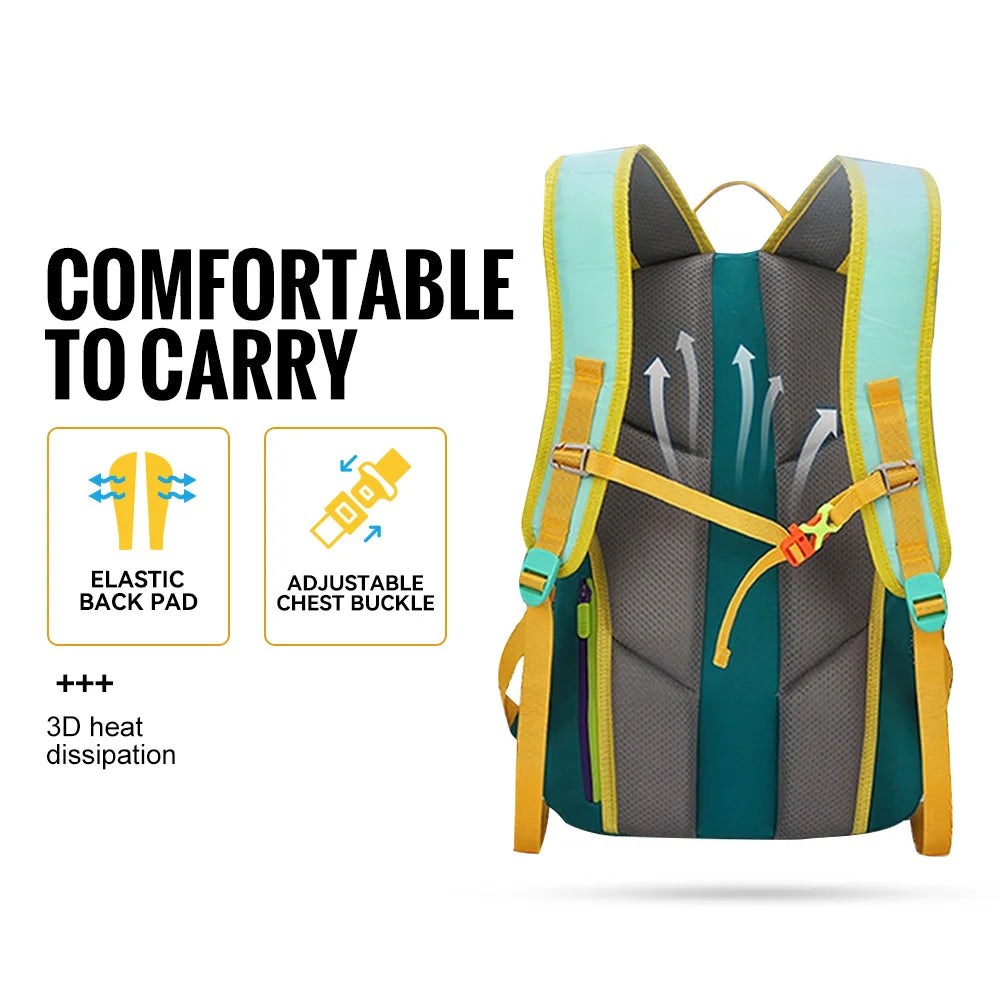 WRELS Backpack Camping Bag Large Capacity Backpack Lightweight Waterproof Mountaineering Bag Breathable Casual Travel Backpack