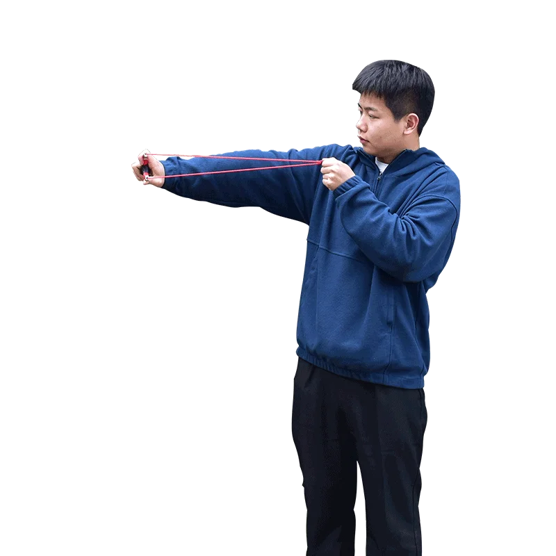 New Style Stainless Steel Powerful Slingshot with Tube Rubber Band Mud Balls Slingshot Catapult Bag for Hunting Outdoor