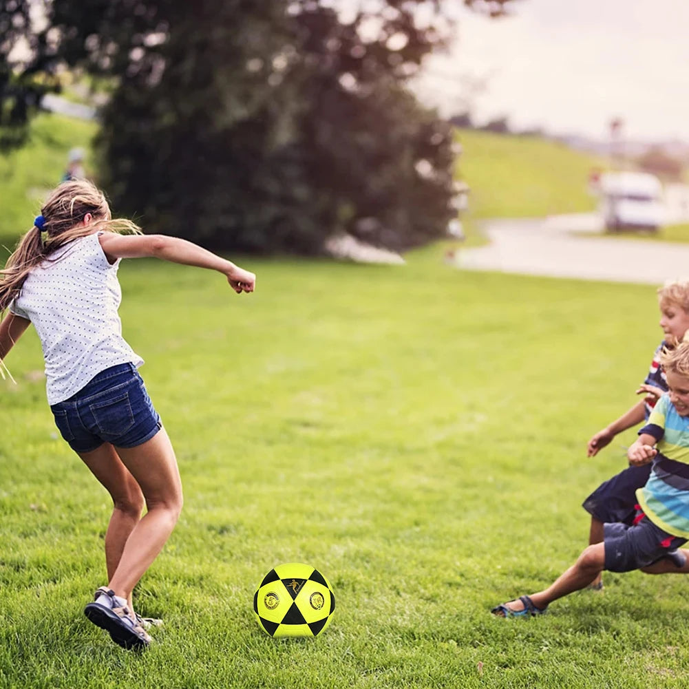 Size 5 Soccer Ball Youth Soccer Ball Machine Stitched School Competition Football Black Triangle Print for Outdoor Sports