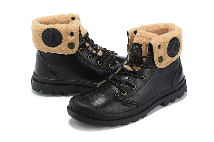 2025 New PALLADIUM Pampa Men Women Soldiers Boots Leather Zipper Ankle Boots Outdoor Dual Purpose Walking Shoes Casual Shoes