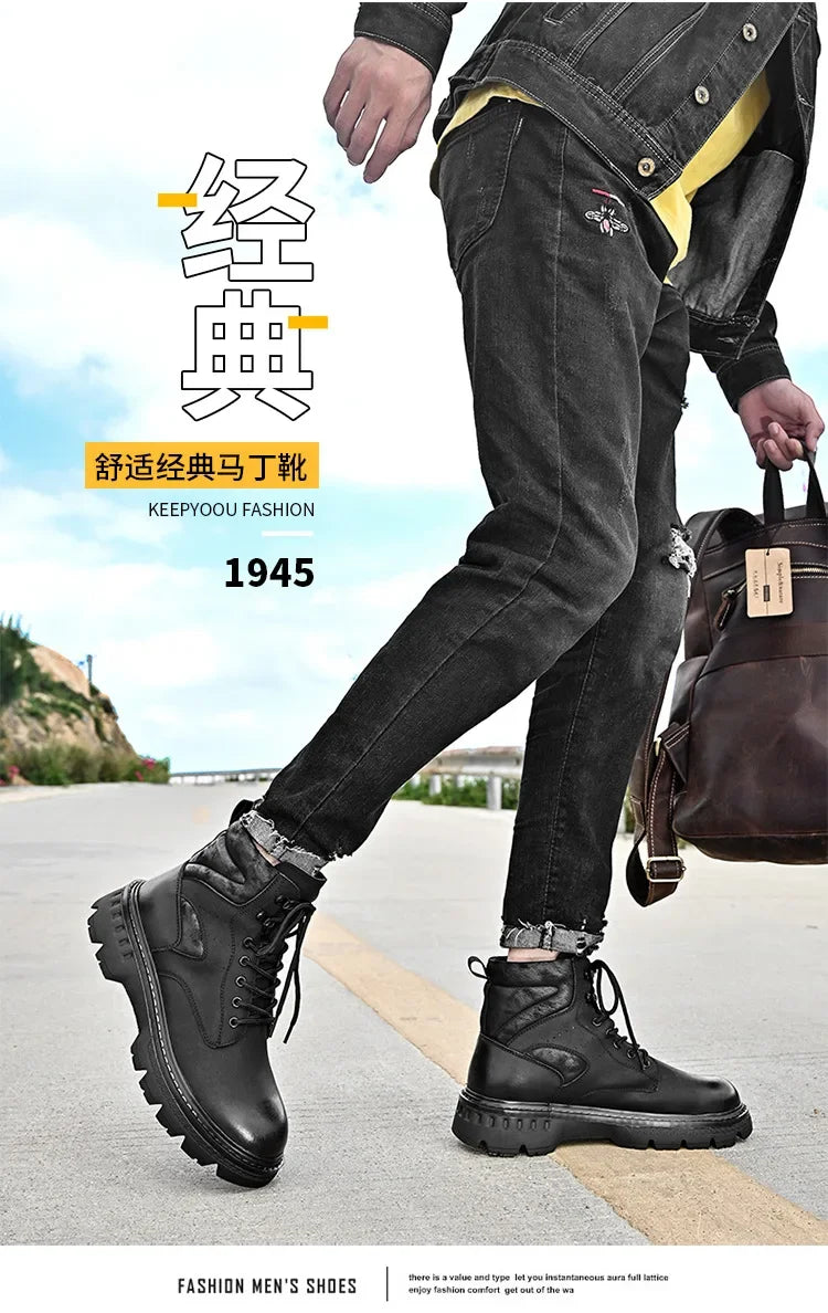 Motorcycle Boots Fashionable Motorcycle Boots Winter Cotton Boots Thick Soled Shock-absorbing Non Slip Casual Shoes