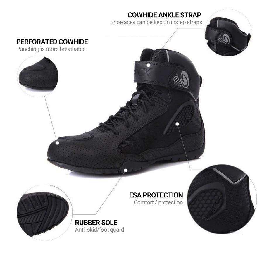 ARCX Motorcycle Boots Street Riding Shoes Anti-Slip Outdoor Trekking Hike Work Shoes for Men Breathable Non-slip Anti-fall