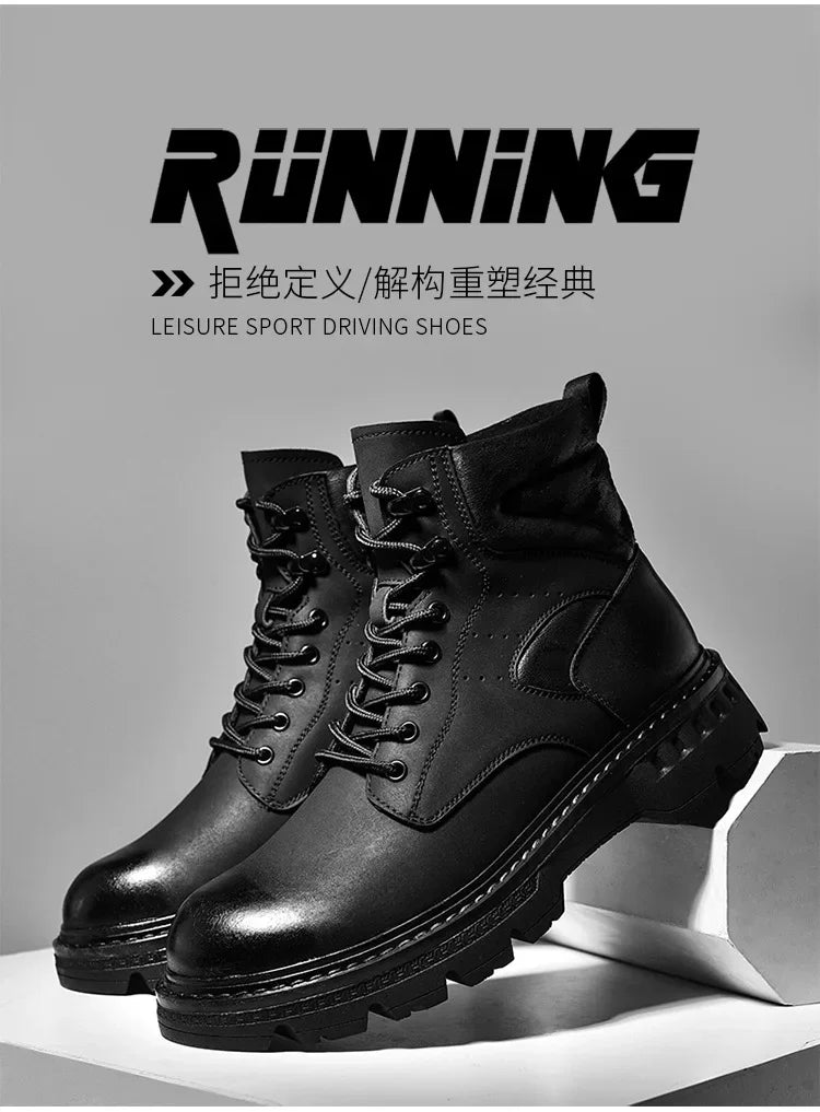 Motorcycle Boots Fashionable Motorcycle Boots Winter Cotton Boots Thick Soled Shock-absorbing Non Slip Casual Shoes