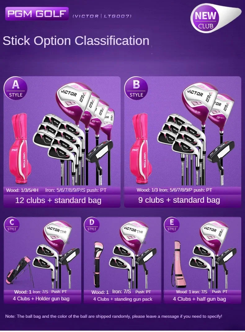 PGM Golf Clubs Golf Club Set Ladies Beginner Complete Set 12 Pcs/9 Pcs/4 Pcs,carbon Rod/steel Pole LTG007