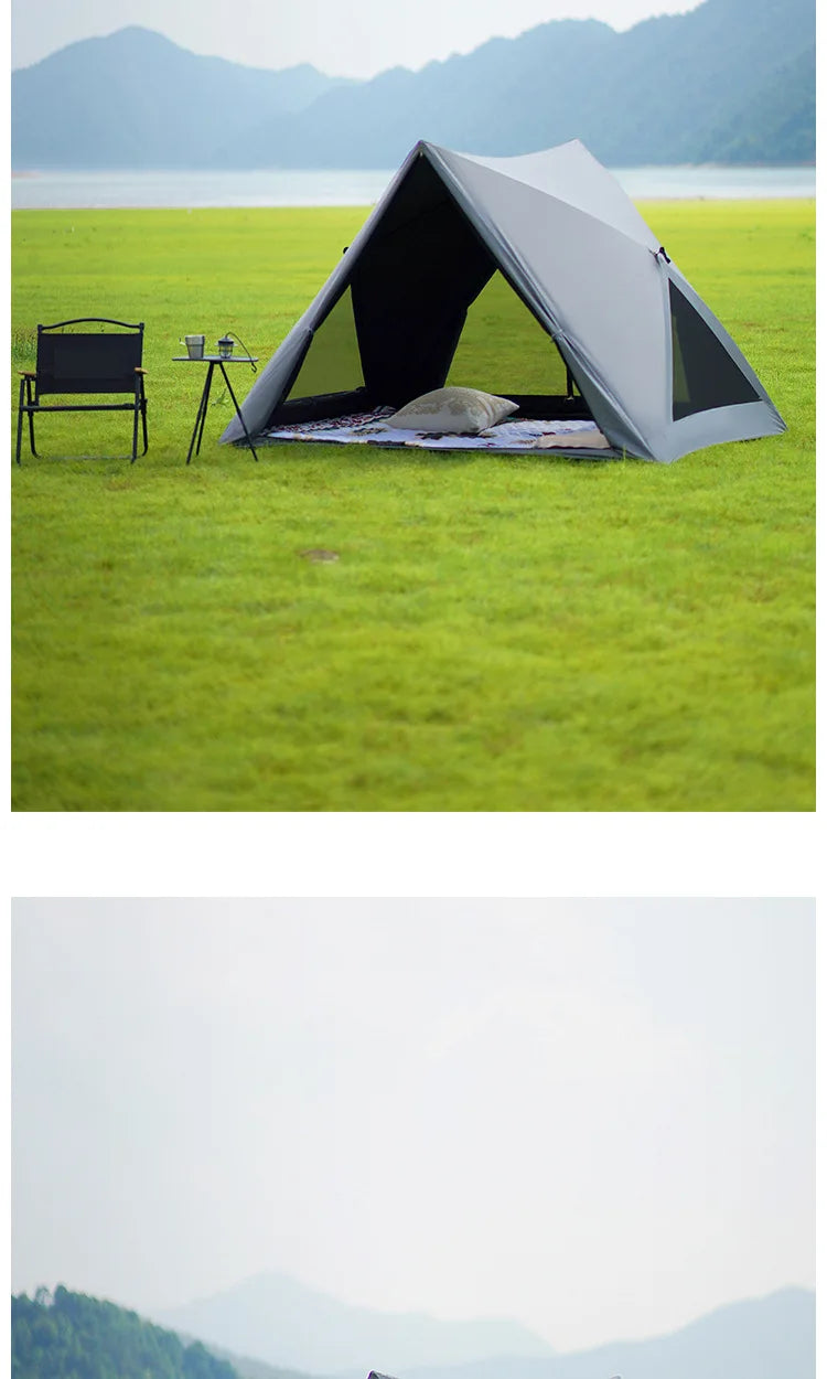 Open Shelter Family Size Triangle Tent Automatic Pop Up Beach Tent Ultralight Portable Outdoor Camping Sun Shelter Instant