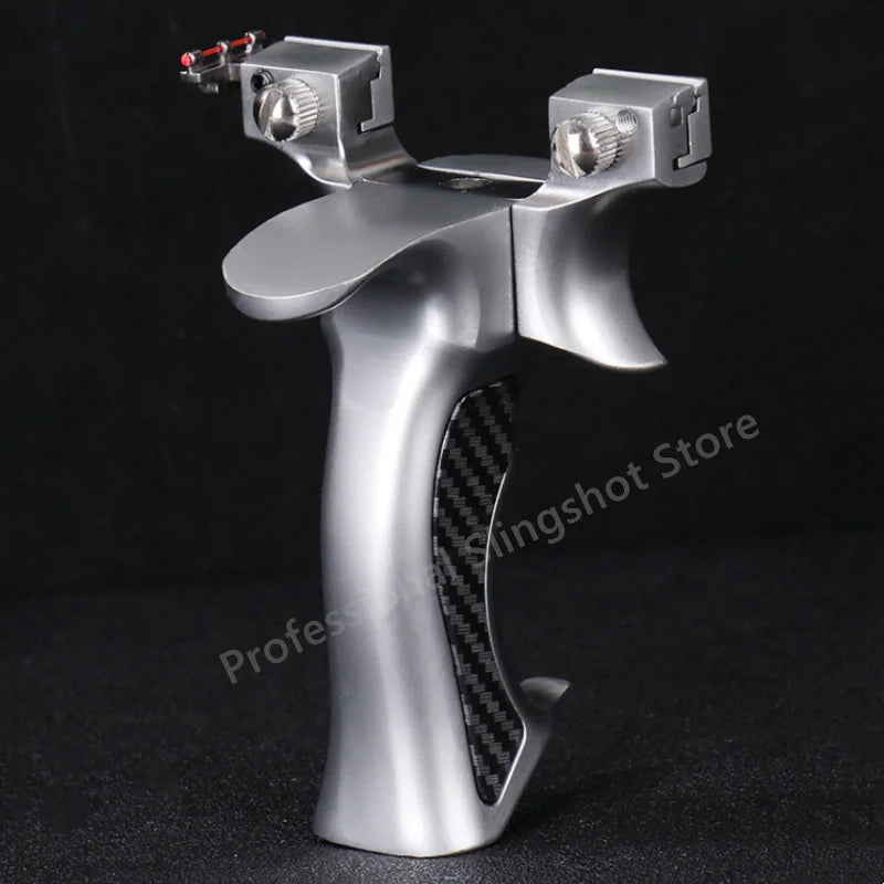 High Precision Rubber Band Shooting Alloy Slingshot and High-power Metal Catapult Sports Shooting Slingshot for Outdoor Hunting