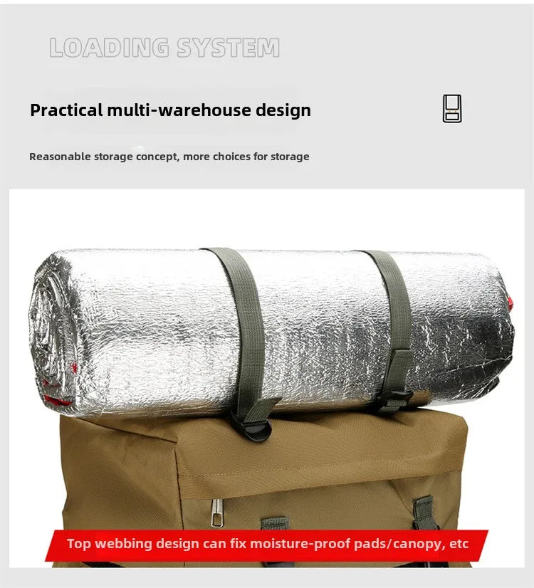 130L Large Capacity Mountaineering Bag Suitable  Outdoor Travel Camping Climbing Adventure Multifunctional Waterproof  Backpack