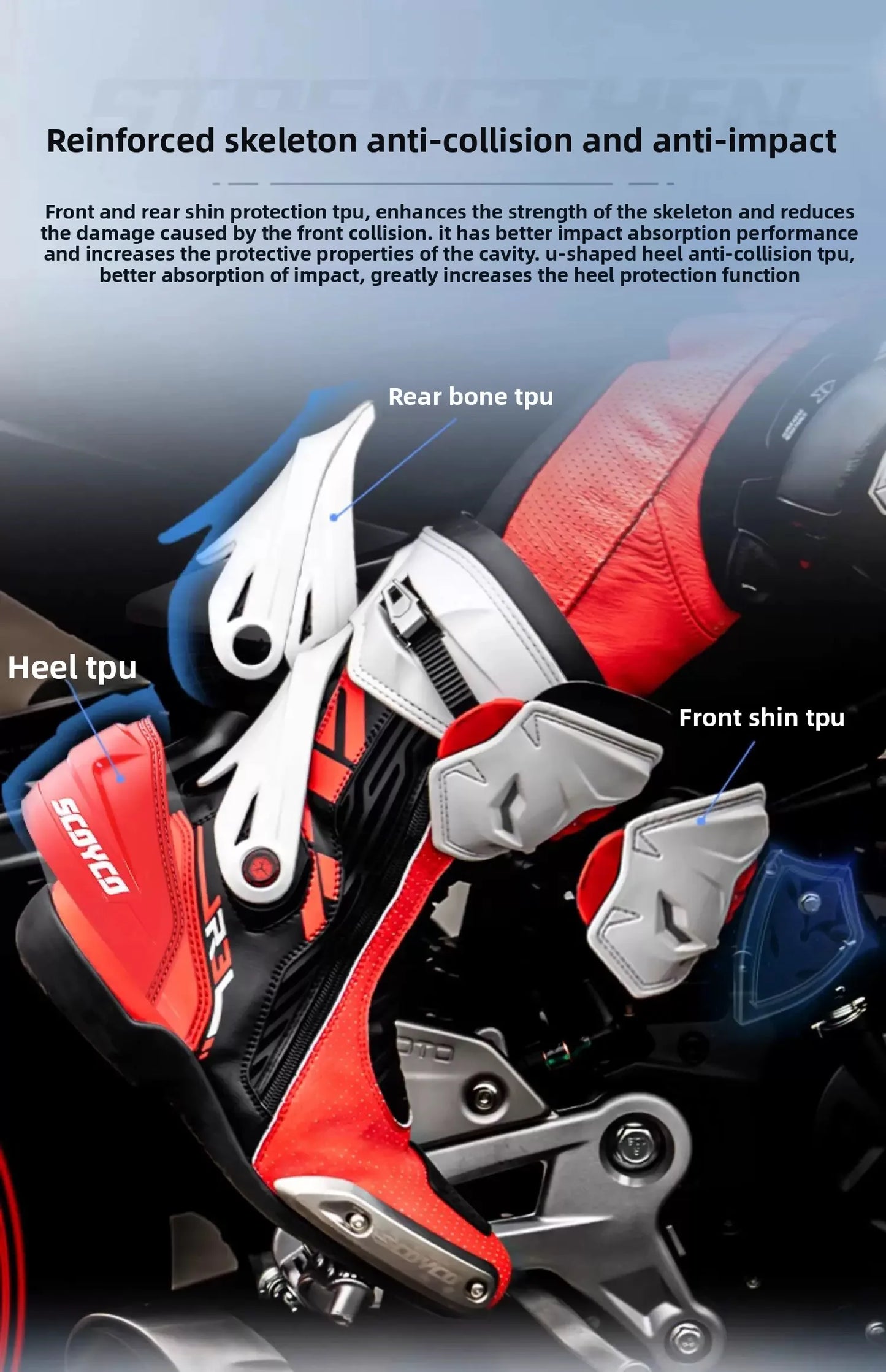 Motorcycle Boots Long Thigh Boots Men Shoes Shoe Moto Riding Shoe Man Racing Motocross Protective Gear Speed SCOYCO MR003