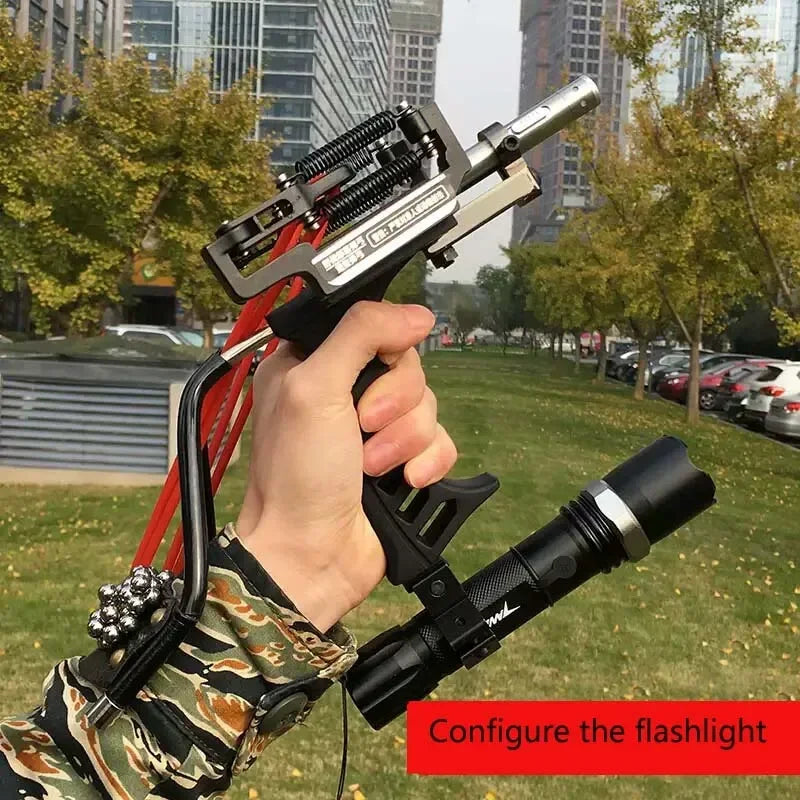 Powerful Slingshot Stainless Steel Slingshot Catapult Hunter Wrist Support SlingShot Outdoor Hunt Hike Bow Catapult HuntingTools
