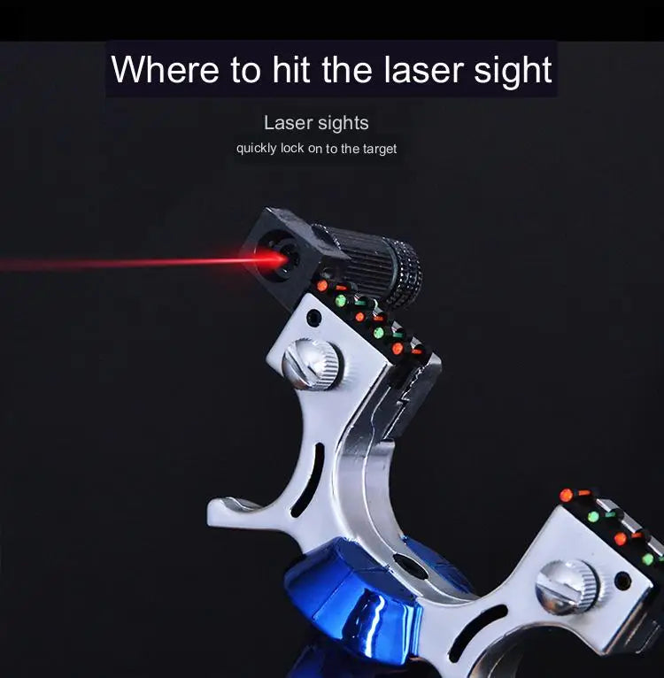 Powerful Slingshot with Laser Spirit Level Fast Press Bow Catapult Precision Infrared Outdoor Sports Hunting Shooting Sling Shot