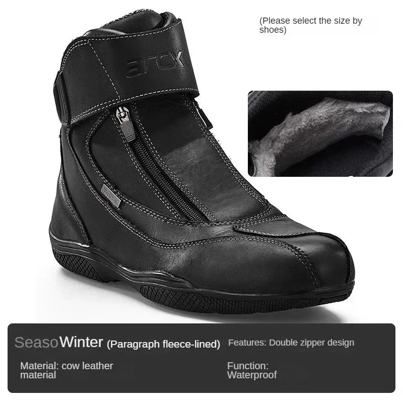 Motorcycle Riding Boots Men's Anti-slip Wear-resistant Locomotive Cycling Shoes Comfort Waterproof Anti-drop Four Seasons