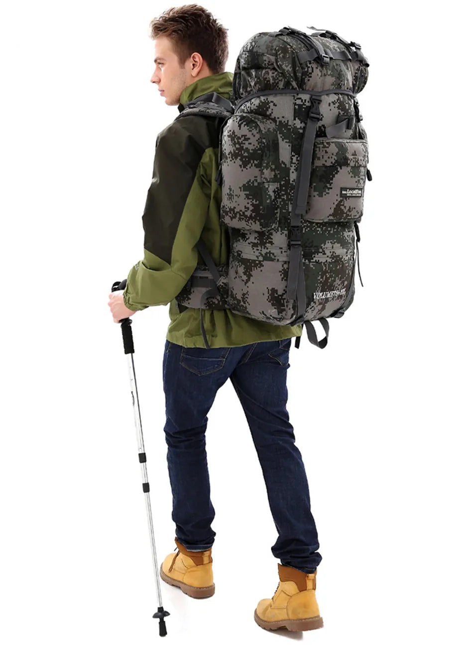 85L Hiking Bag Large Capacity Military Tactical Backpack Outdoor 900D Waterproof Wear-resistant Camping Travel Luggage Rucksack