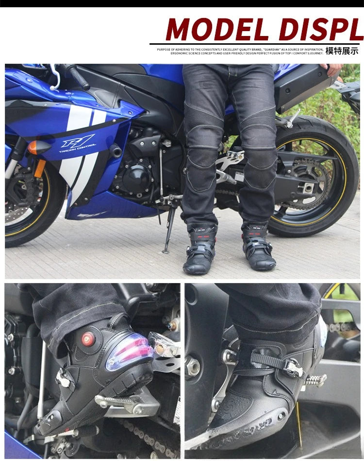 A9003 Men's Profession Motorcycle Boots Ankle Motocross Racing Boots Sports Protective Boots Off Road Motorcycle Riding Shoes