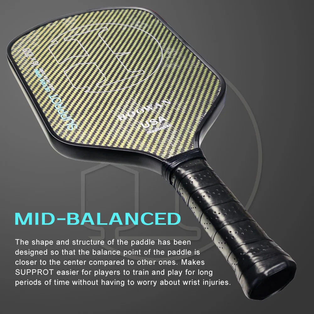 HOOWAN SUPPROT Pickleball Paddle T700 Carbon Kevlar Professional USA Pickleball Approved 16MM Pickle Ball Racket with Case