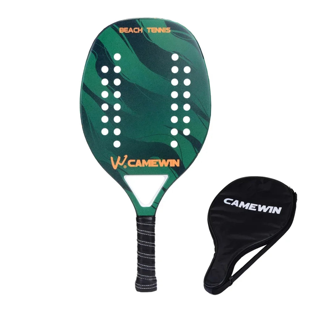 High Quality 3K Carbon and Glass Fiber Beach Tennis Racket Soft Face Tennis Racquet with Protective Cover Ball