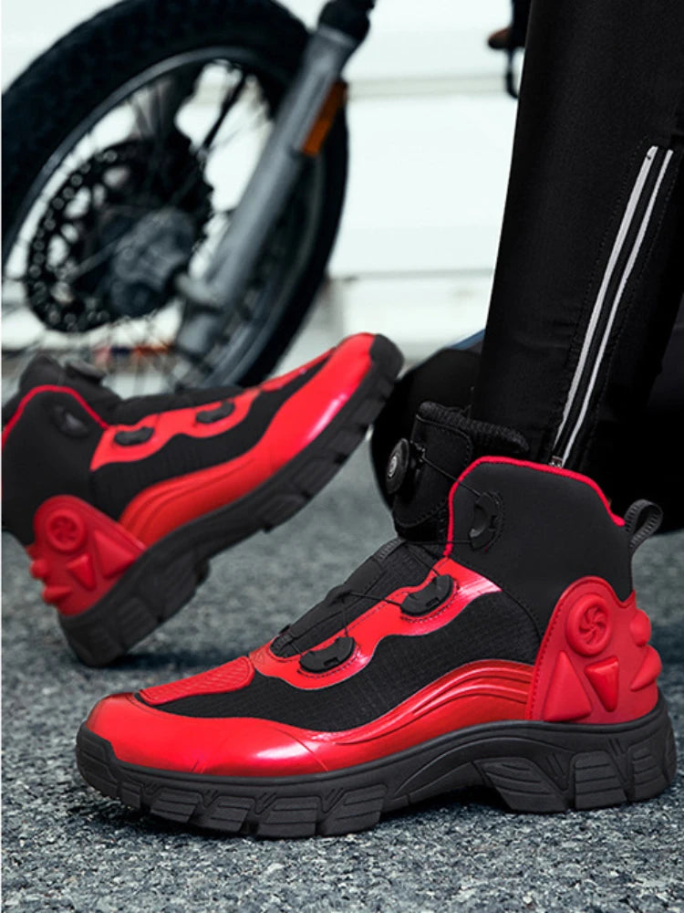 Large Size Motorcycle Boots Outdoor Riding Racing Shoes Anti-fall Wear-resistant Motorcycle Shoes Motorcycle Travel Equipment