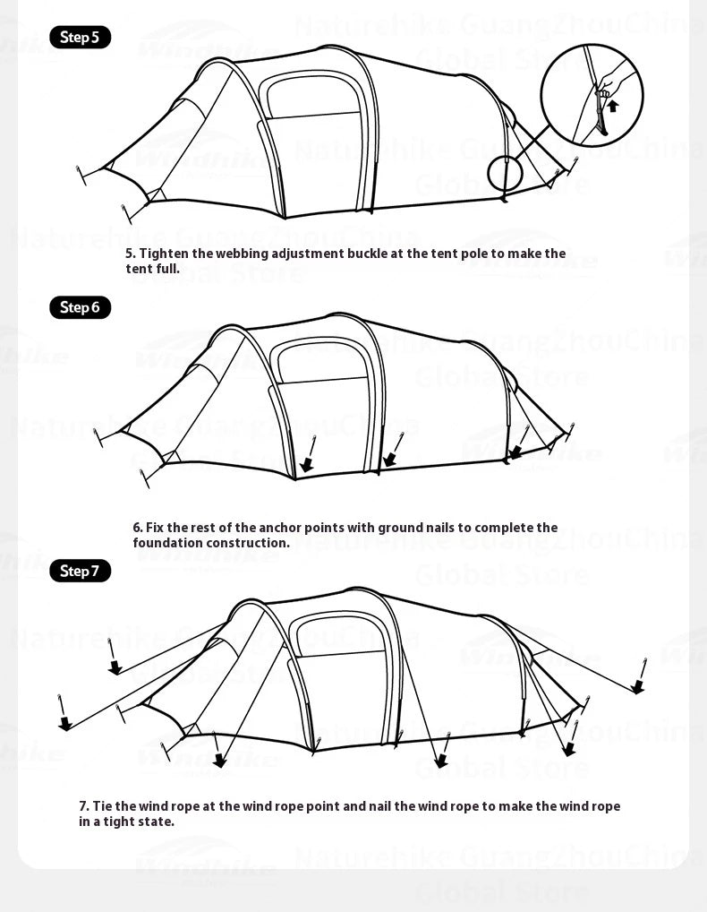 Naturehike Opalus UL Tent Lightweight Outdoor Hiking Camping Glamping Large Space Tunnel Tent for 2-3 Person 4 Season Travel