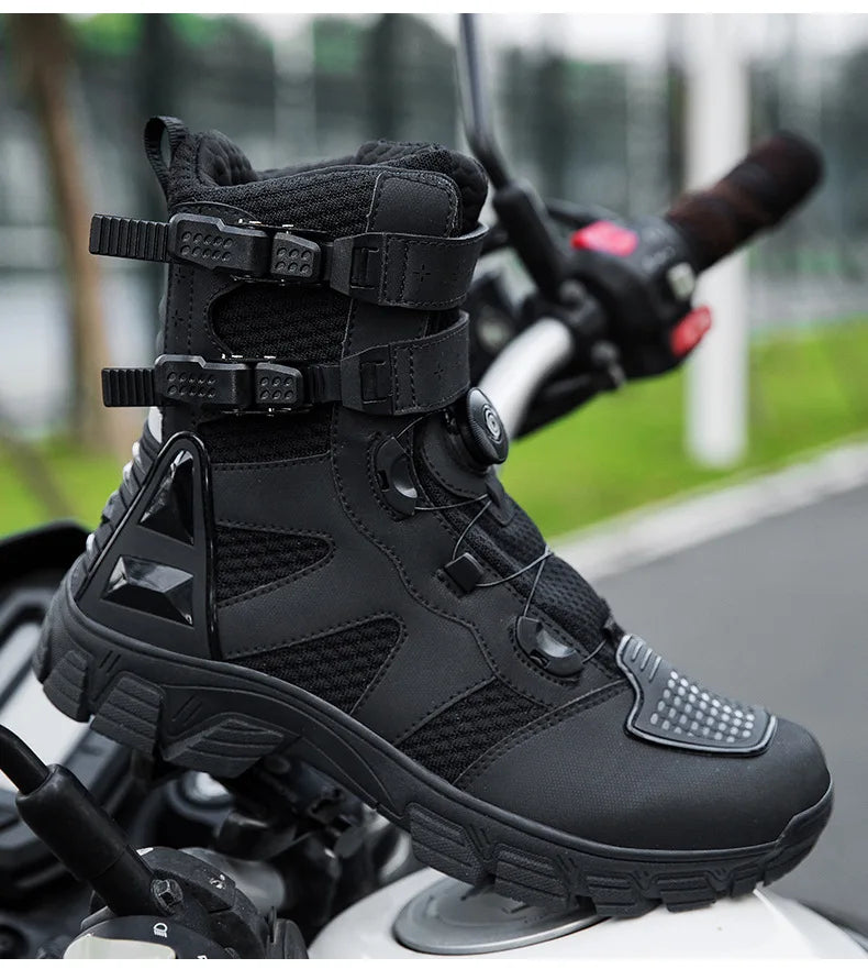 Motorcycle Boots Men's Mid-Calf Motocross Races Protective Boots Outdoor Breathable Non Slip Motos Sports Shoes Botas Moto Hombr