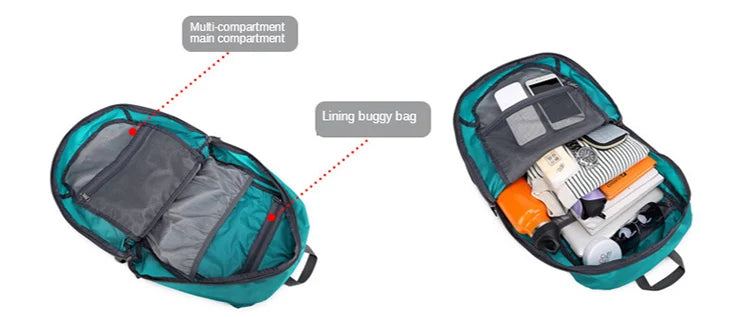 40L Outdoor Foldable Backpack Ultralight Waterproof Soft Camping Shoulder Pack Climbing Travel Mountaineering Hiking Cycling Bag