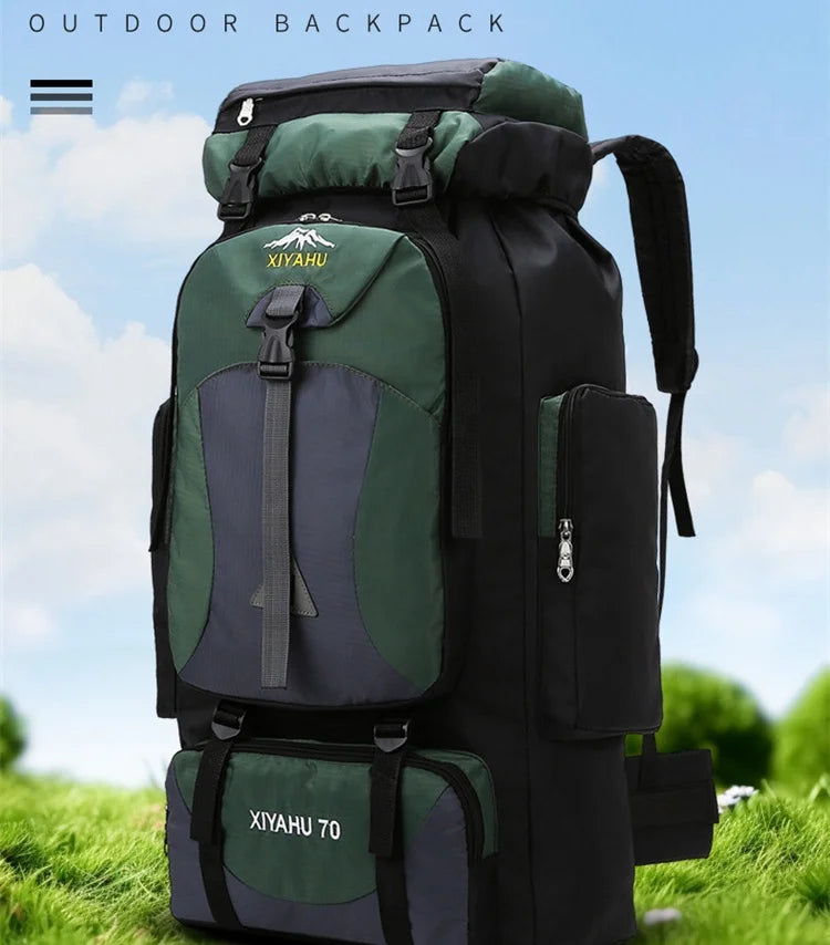 70L Outdoor Hiking Mountaineering Bag Large Capacity Waterproof Sports Travel Backpack Men Women Camping Climbing Bags Rucksack