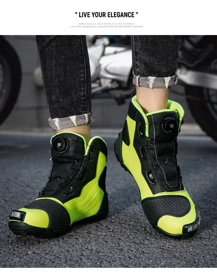 Large Size Motorcycle Boots Outdoor Riding Racing Shoes Anti-fall Wear-resistant Motorcycle Shoes Motorcycle Travel Equipment