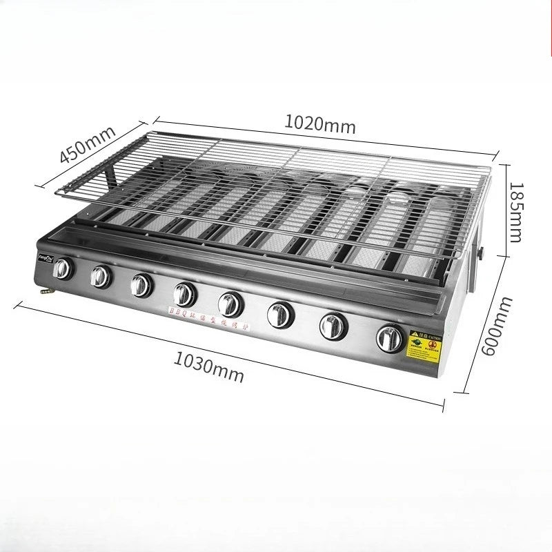 Barbecue grill commercial stall Black King Kong electric barbecue skewers oysters gas grilled fish machine manufacturer