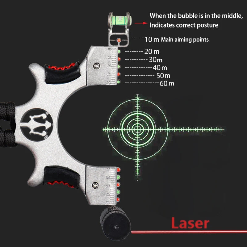High Precision Alloy Shooting Slingshot with Rubber Bands Metal Catapults Outdoor Sports Hunting and Shooting Slingshots