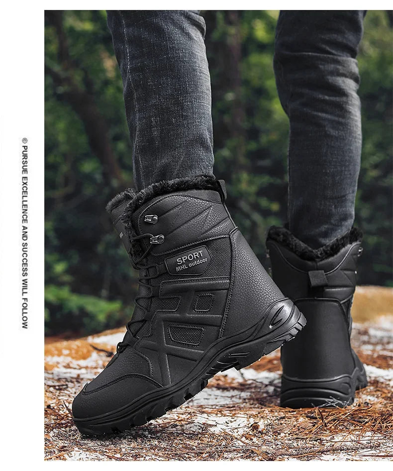 Winter High Top Outdoor Couple Hiking Boots Anti-fall Motocross Rider Boots BootPlus Size Mens Motorcycle Shoes