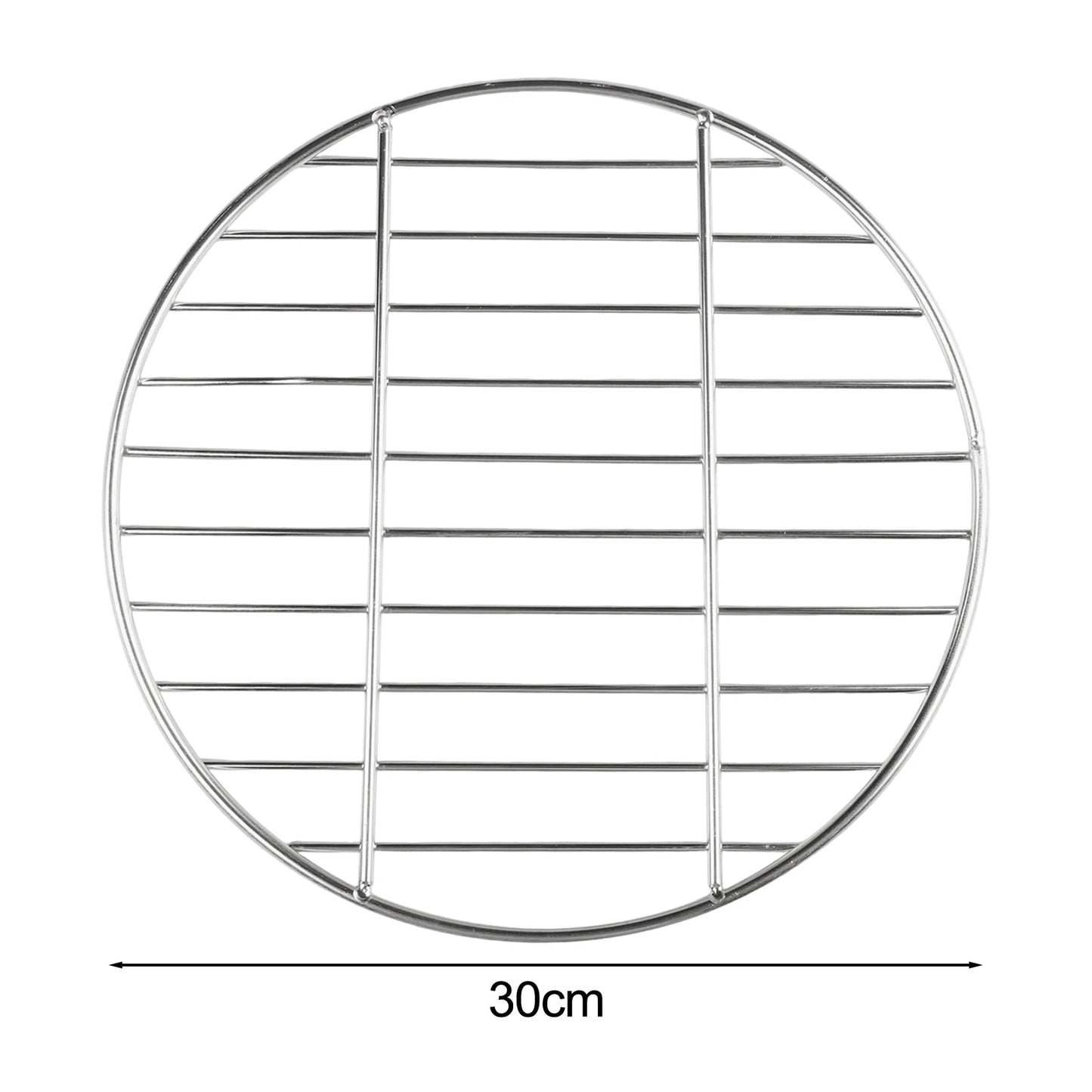 Stainless Steel Round Grid Net 30cm/35cm/40cm Barbecue Net Picnic Baking Tray BBQ Grid Grill For Outdoor Camping Supplies