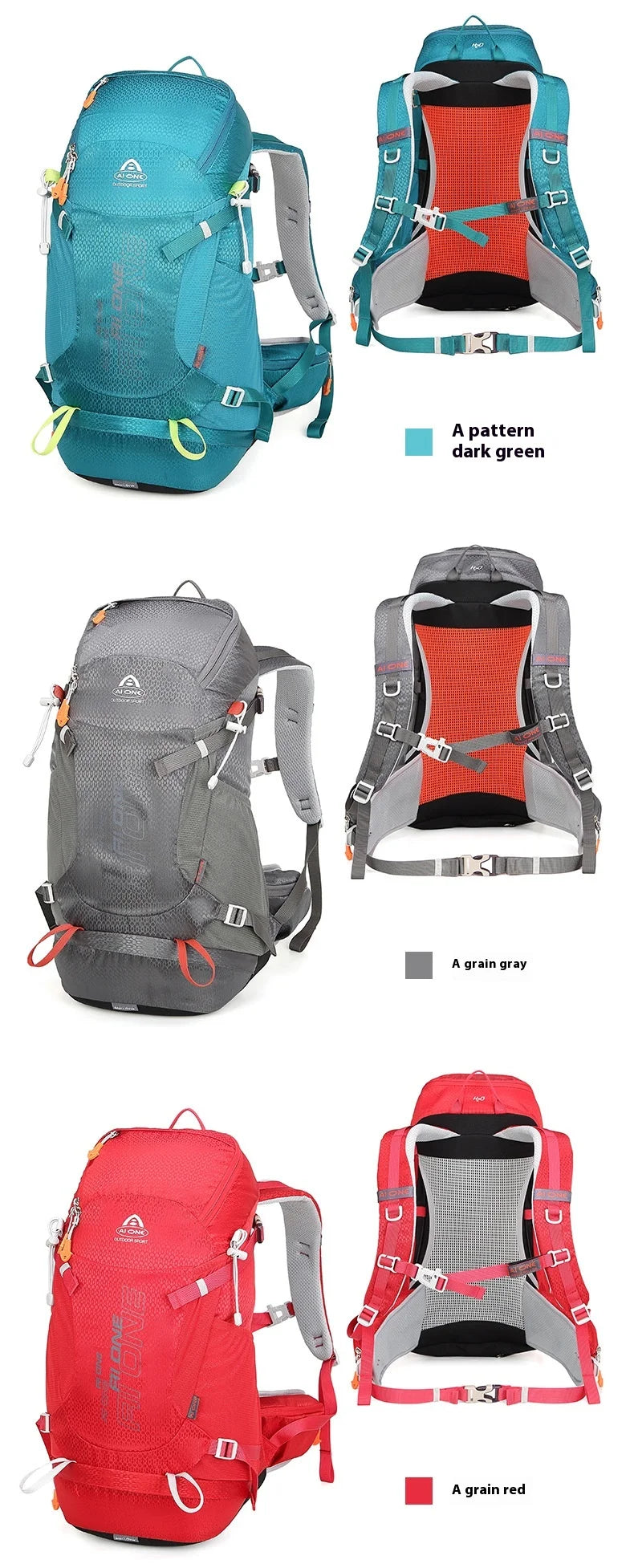 32L Large Capacity Hiking Backpack Lightweight Outdoor Climbing Bag for Men Women, Trekking Camping Mountaineering Bag Aione