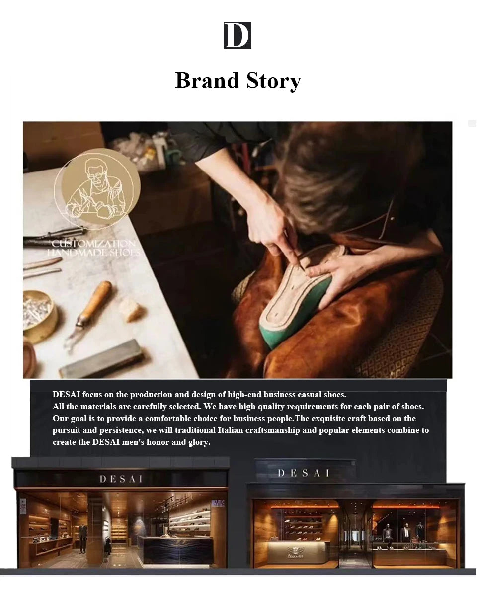 Desai Brand Men Boots Winter Cowboy Full Grain Genuine Leather Military Men Motorcycle Shoes Casual Work Fashion High Quality