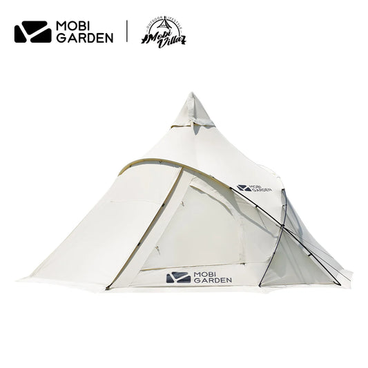 MOBI GARDEN Era290 Outdoor Family Pyramid Camping Tent 5-8 Person Large Space Lobby Sun Shelter Thickened Cotton Portable Tent