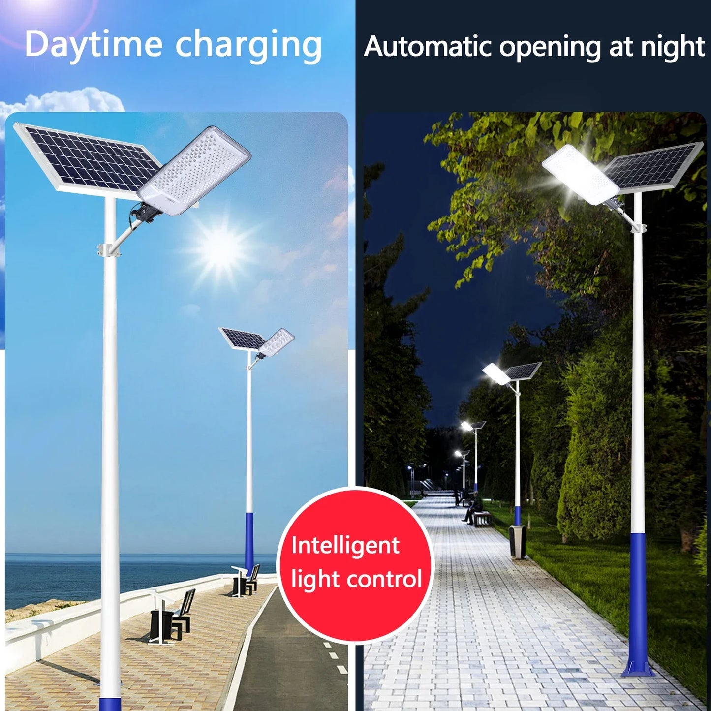 Solar Lights Outdoor 10000mah Aluminum Wall Lamp Powerful LED for Sunlight Lighting Garden Waterproof Street Light